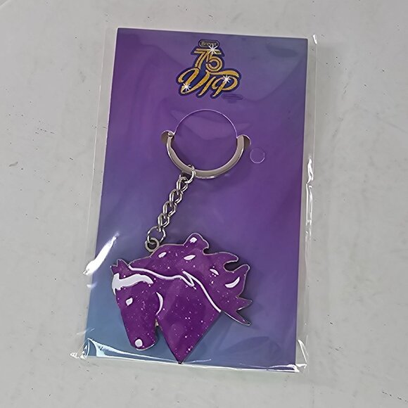 Breyerfest 2025 VIP Keychain Purple Glitter Andalusian Stallion Horse Head New - Picture 4 of 4